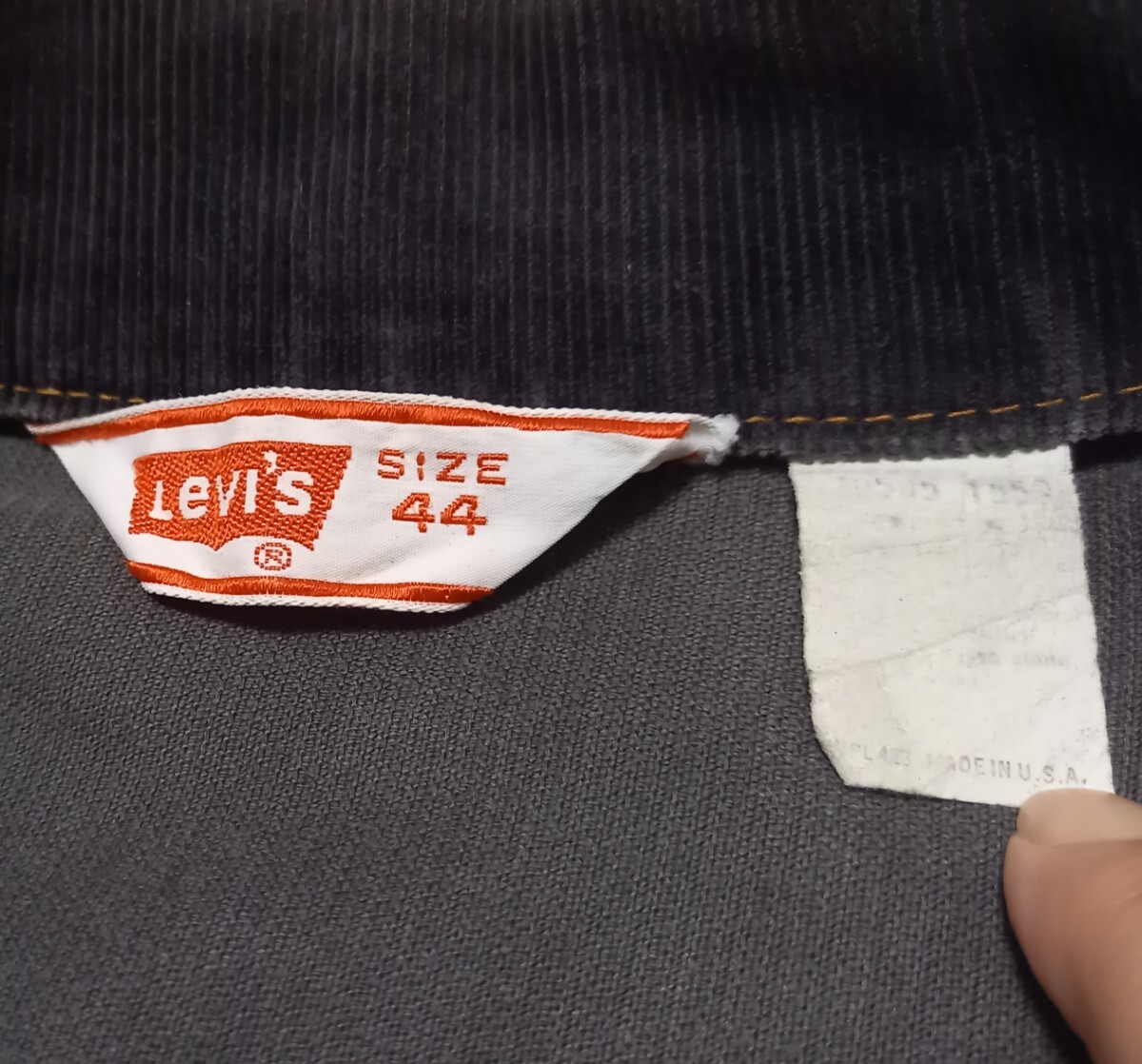 超Special黒44サイズLevi'sコーデュロイ70505ブラック70sビンテージUSA制JKT Gジャン(検501革ww2片面XX大戦L(zhǎng)eeビッグE506サーモンピンク507