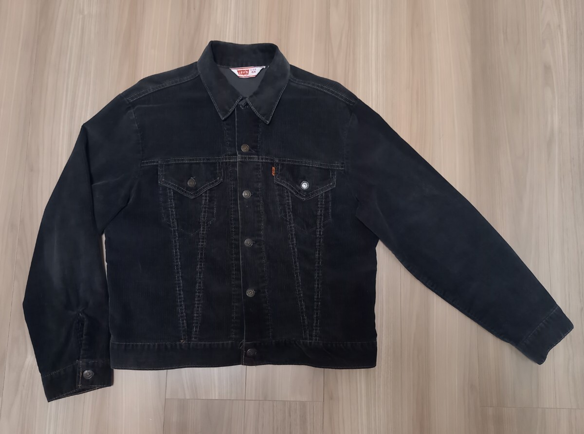 超Special黒44サイズLevi'sコーデュロイ70505ブラック70sビンテージUSA制JKT Gジャン(検501革ww2片面XX大戦L(zhǎng)eeビッグE506サーモンピンク507