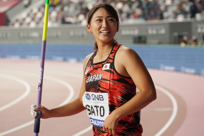 【選手支給】2019 世界陸上ドーハ/世界陸上競技選手権 陸上競技 日本代表 女子 やり投げ asics アシックス 競技用 ユニフォーム/佐藤友佳_画像2