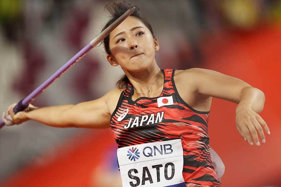 【選手支給】2019 世界陸上ドーハ/世界陸上競技選手権 陸上競技 日本代表 女子 やり投げ asics アシックス 競技用 ユニフォーム/佐藤友佳_画像9