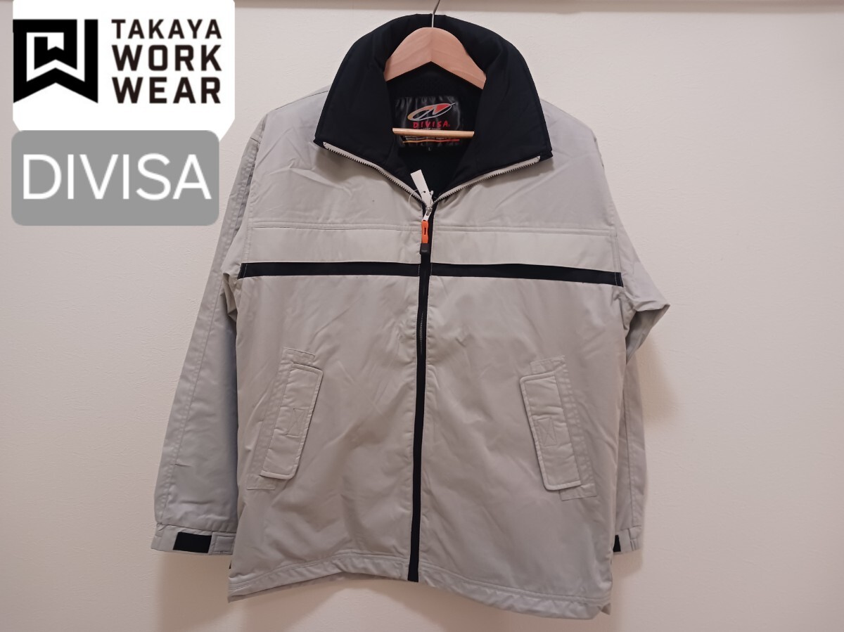 5657　TAKAYAハーフジャケット|シルバー|Lサイズ|新品未使用|格納フード付|ナイロン100%|タカヤ DIVISA|防寒|秋冬|ジャンパー|グレー_画像1