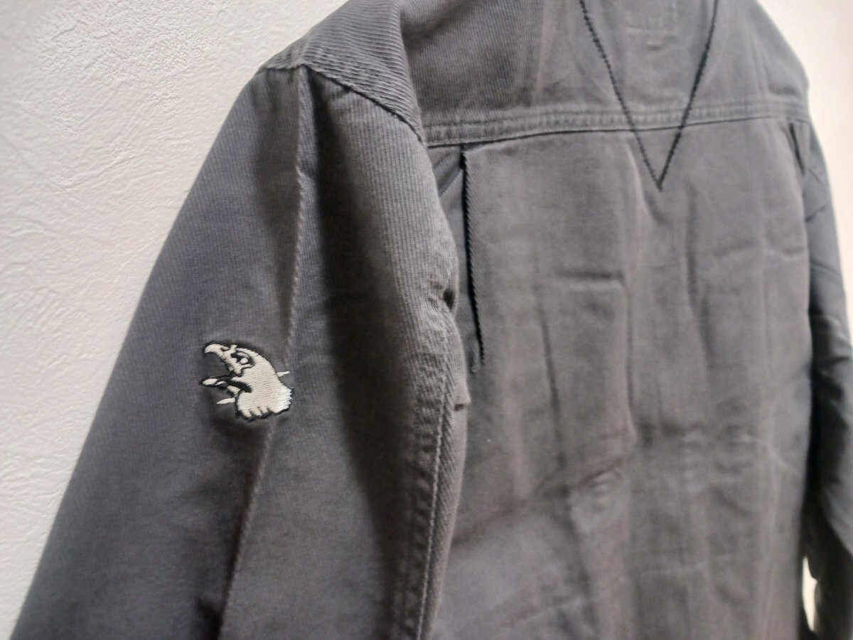 1825　銀鷲|ギンワシ|W074|純綿ジャンパー|Mサイズ|濃グレー|ジップアップ|通年|春夏秋冬|GIN WASHI|ジャンバー|Gジャン|ブルゾン|綿100%_画像3