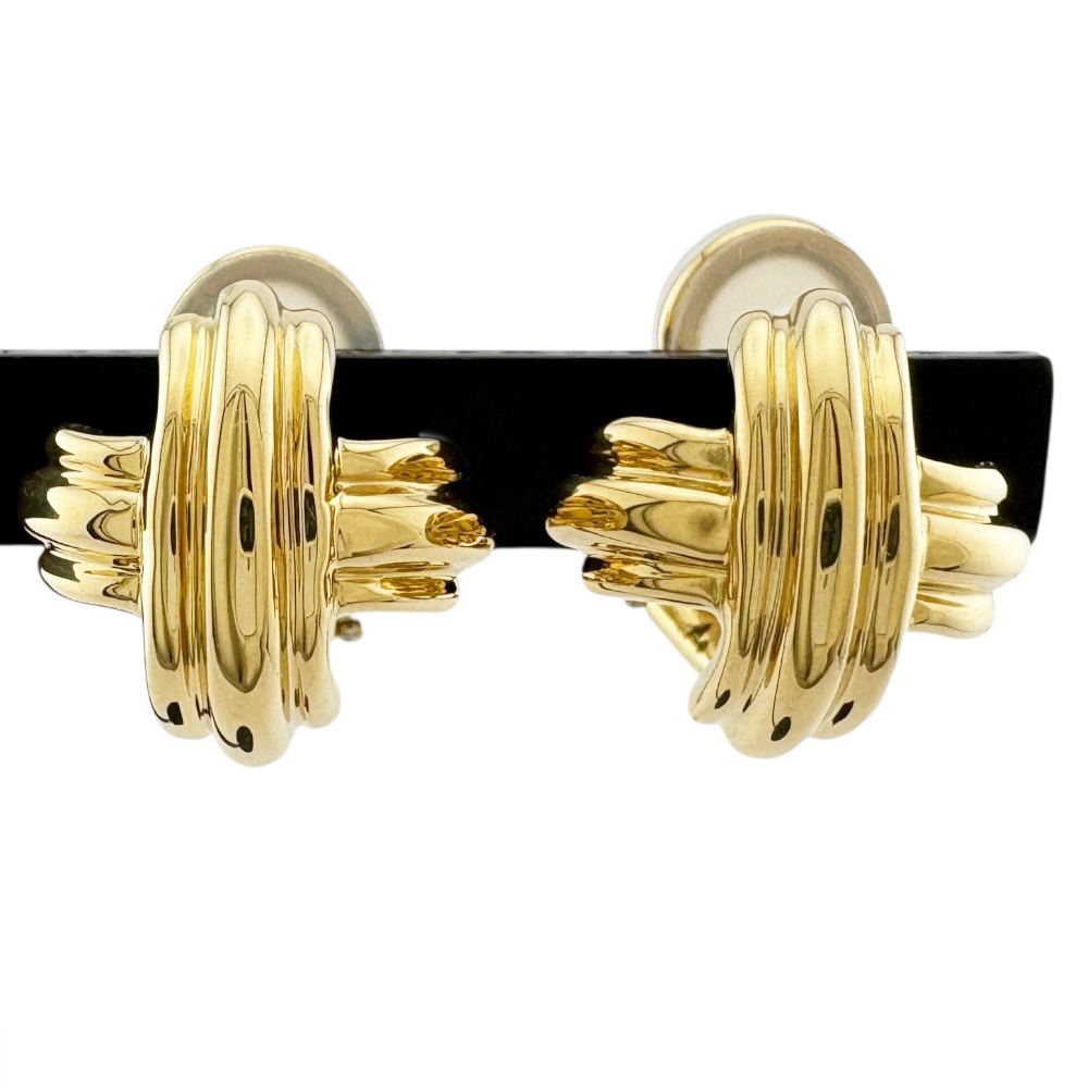 ティファニー シグネチャー イヤリング 18金 K18イエローゴールド レディース TIFFANY&Co. 中古 美品_画像3