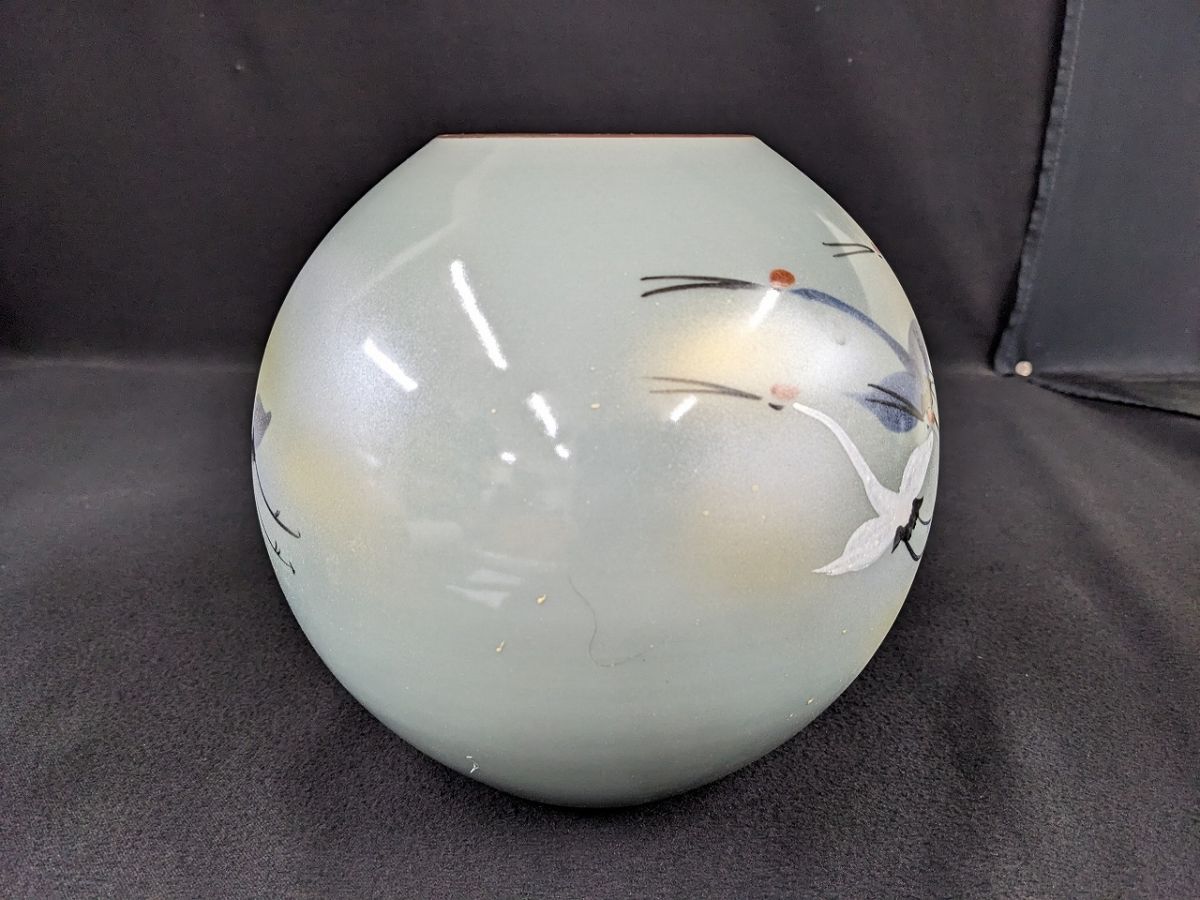 V687 Kutani свет дракон группа журавль документ ваза фиолетовый .. доска /80