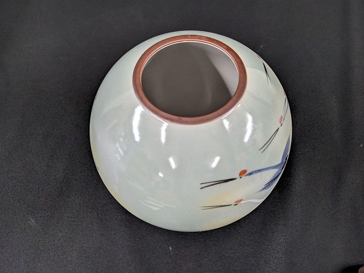 V687 Kutani свет дракон группа журавль документ ваза фиолетовый .. доска /80