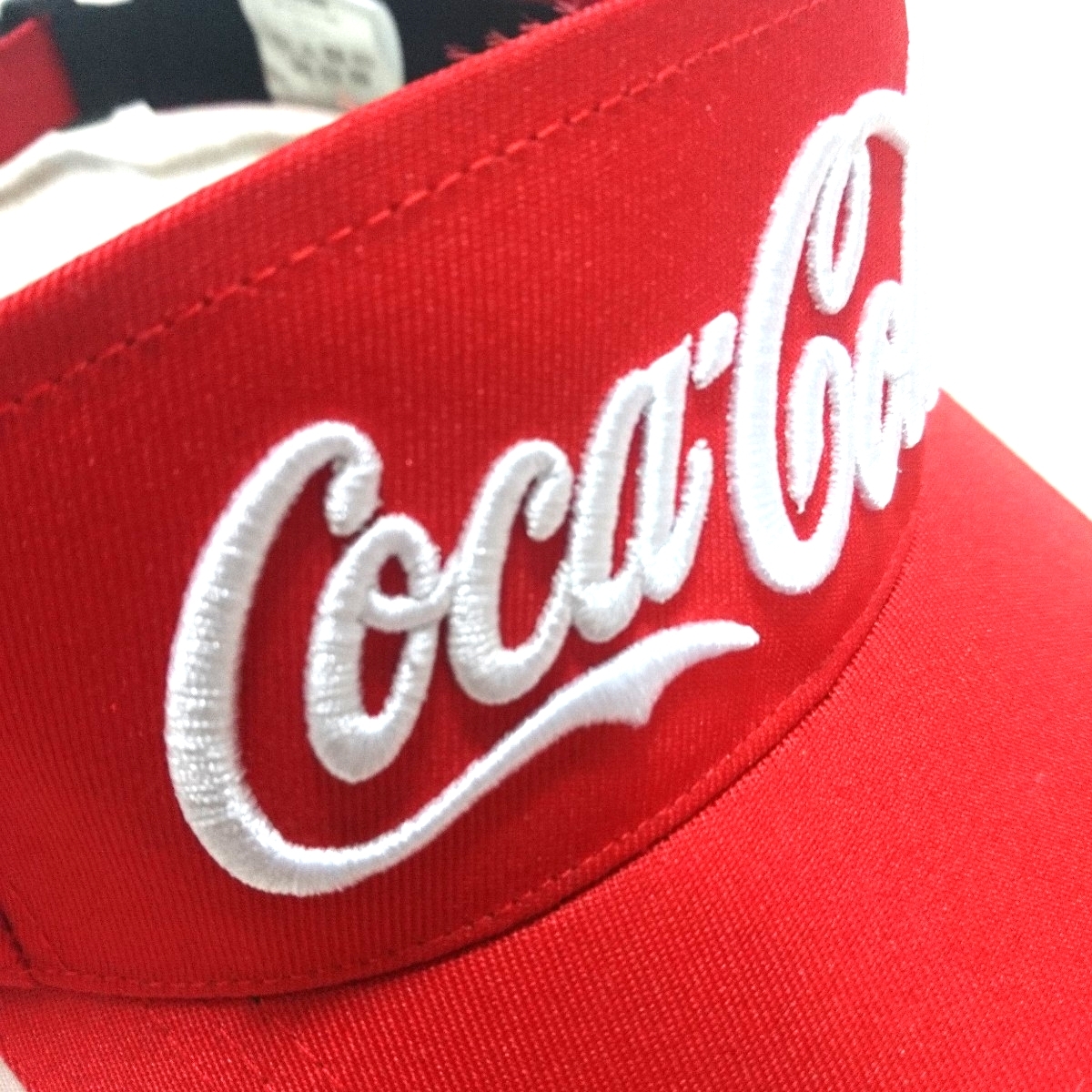 Coca-Cola■コカコーラ サンバイザー フリーサイズ レッド 男女共用 ユニセックス_画像4
