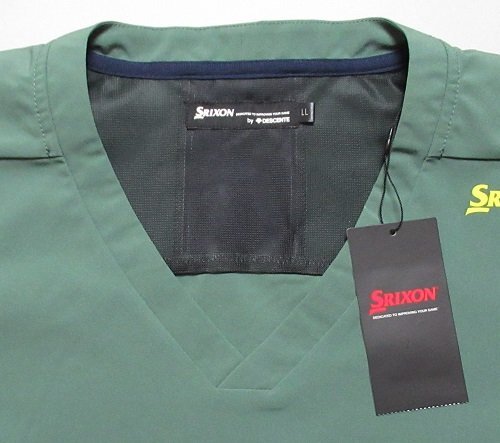新品 スリクソン/SRIXON ゴルフ　撥水 Vネック ウィンドプルオーバー・ブルゾン/レター\430/LLサイズ/RGMWJK03/カーキ_画像3
