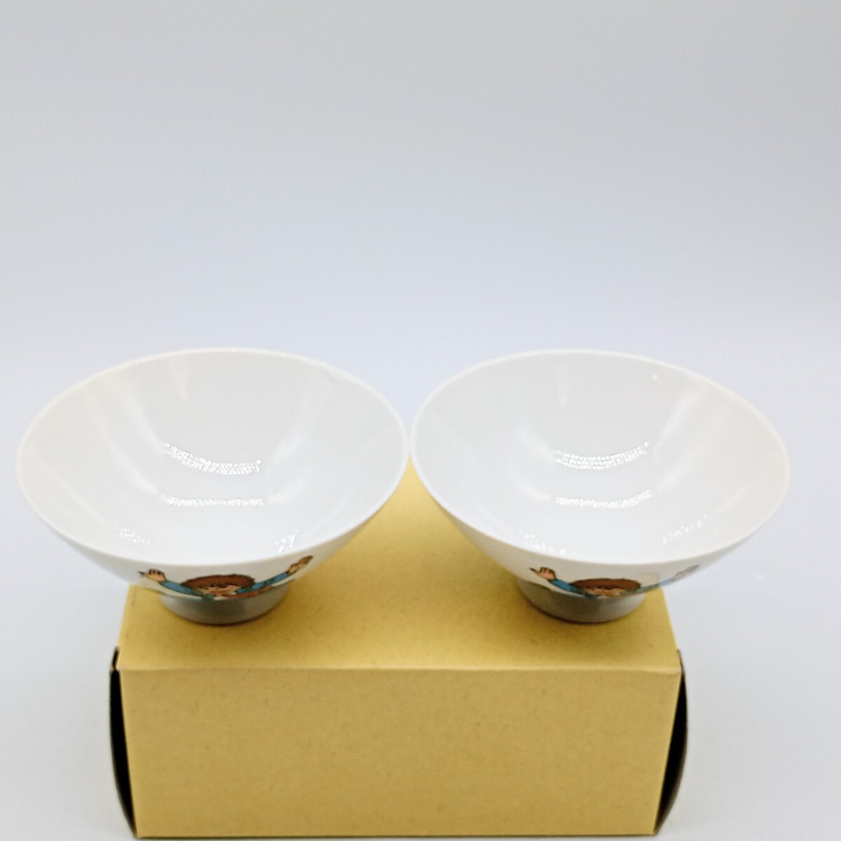 【未使用品】2個セット 昭和レトロ アニメ『おれは鉄兵』こども 茶碗 お茶碗 当時物 食器 昭和アニメ ちばてつや レトロ雑貨_画像4