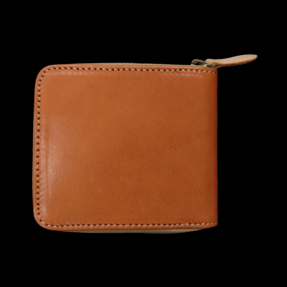 レザークラフト優 栃木レザー ラウンドファスナー 二つ折り財布 Leather Craft You 本革_画像2