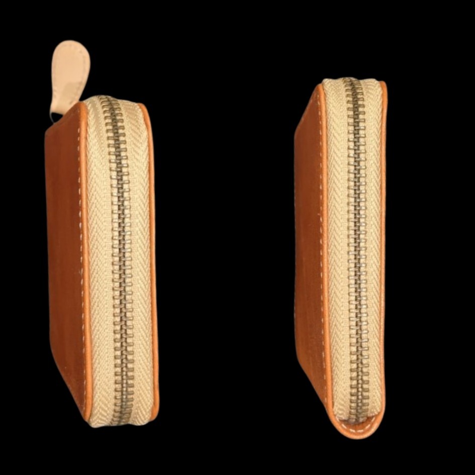 レザークラフト優 栃木レザー ラウンドファスナー 二つ折り財布 Leather Craft You 本革_画像8