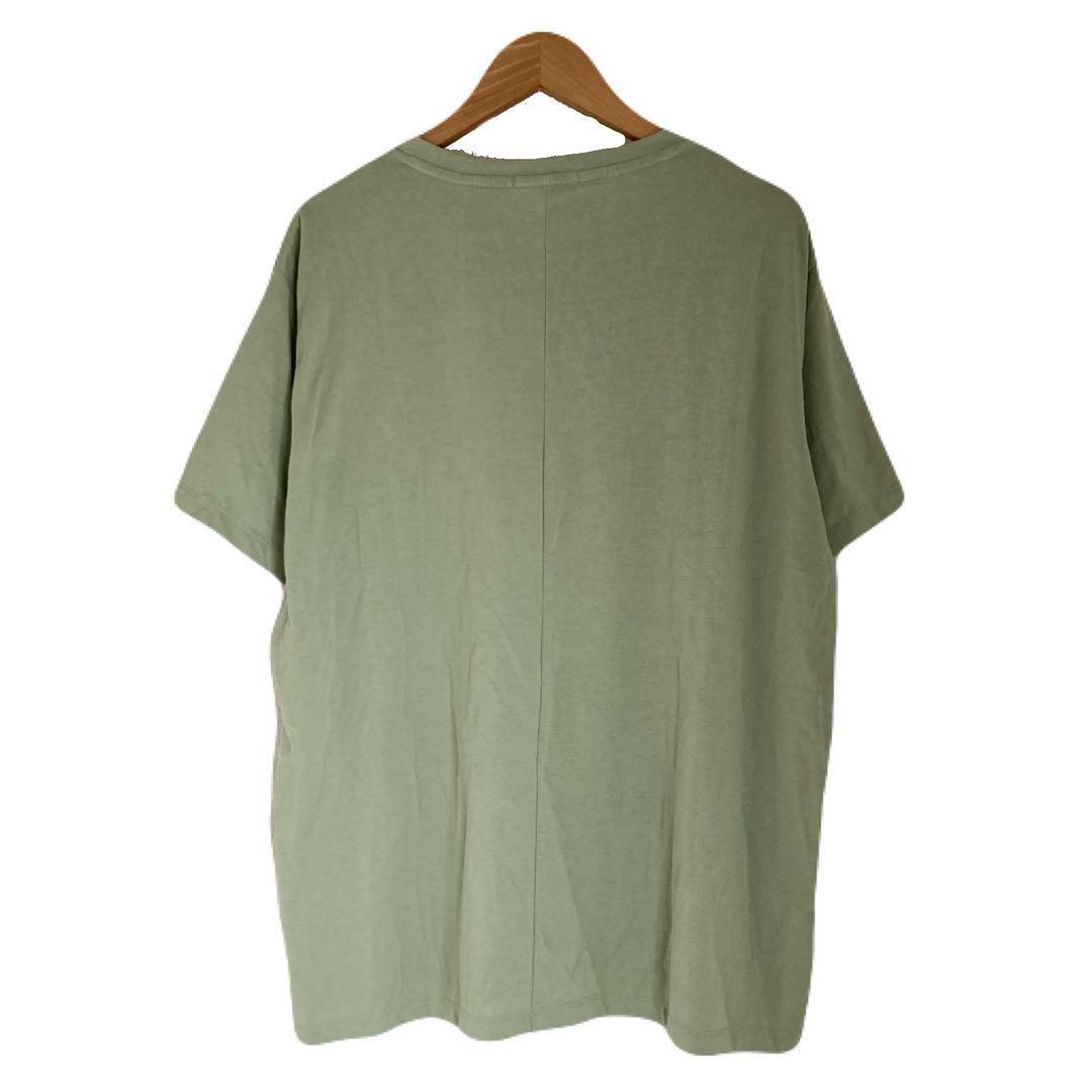 ダンスキン　プリント　デカロゴ　半袖　グリーン　レディース　Tシャツ　綿　丸首_画像2