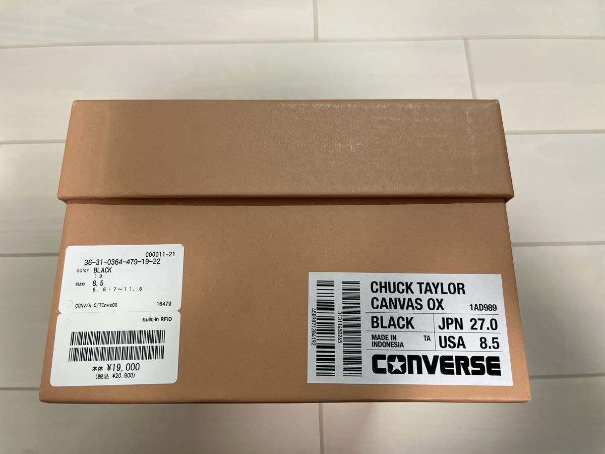 中古2024年コンバースアディクト 黒 27㎝ CHUCK TAYLOR CANVAS OX 難あり_画像10
