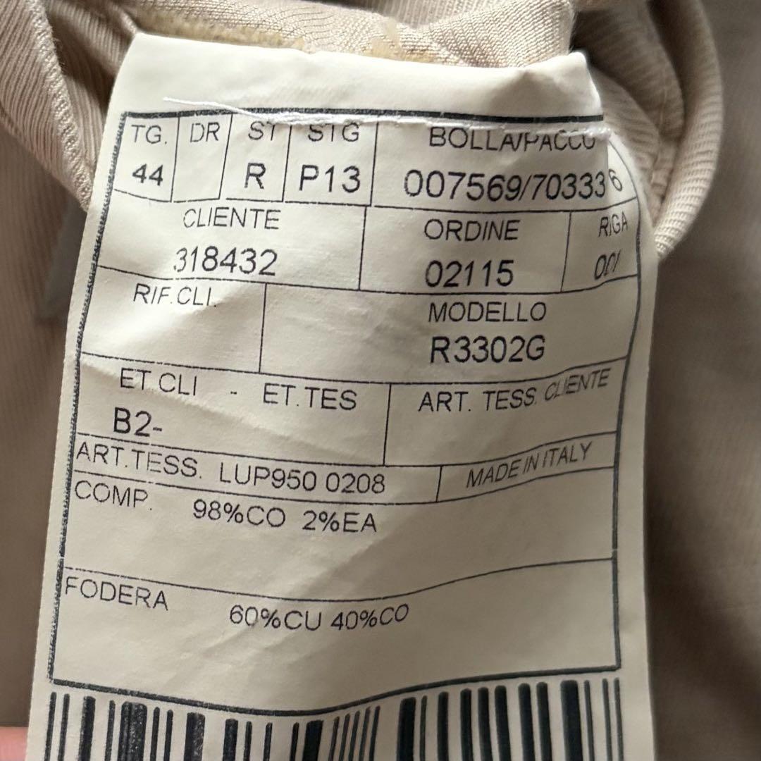 <美品> BOGLIOLI ボリオリ COAT ベージュ コットン ジャケット サイズ44 Mサイズ ビジネス 結婚式_画像9