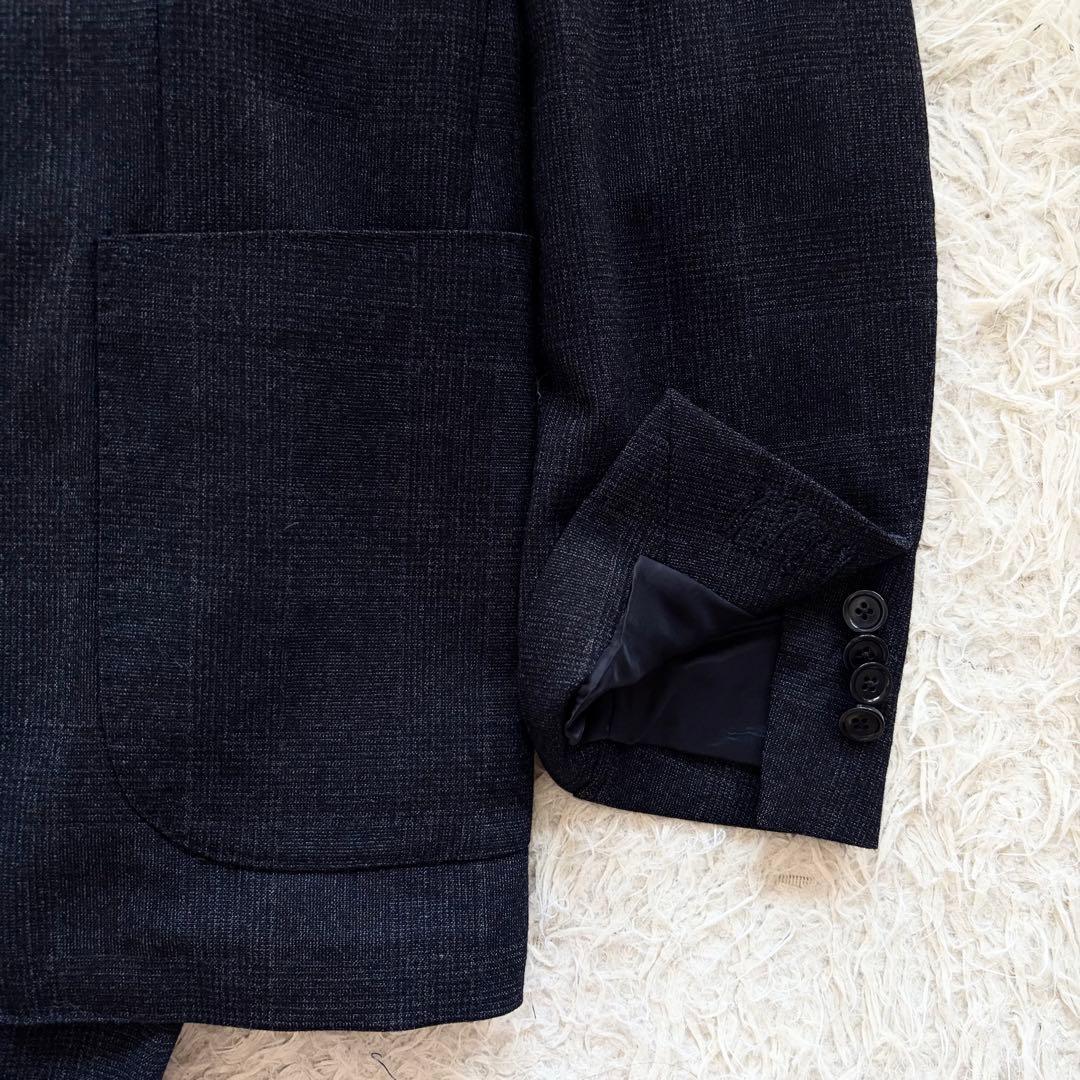 <美品> LARDINI easy wear ラルディーニ イージーウェア 新ロゴ ネイビー ウール スーツ セットアップ サイズ48 Lサイズ ビジネス 結婚式_画像4