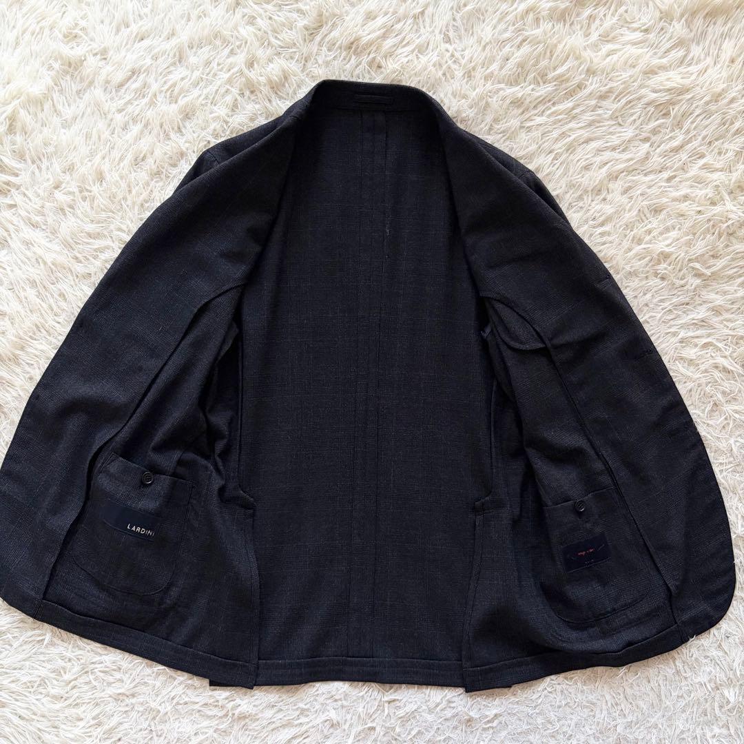 <美品> LARDINI easy wear ラルディーニ イージーウェア 新ロゴ ネイビー ウール スーツ セットアップ サイズ48 Lサイズ ビジネス 結婚式_画像6