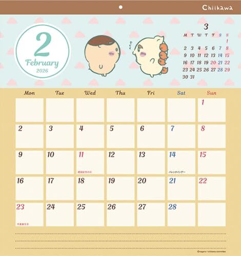 サンスター文具 ちいかわ スクエア 2026年カレンダー 45×42cm CL-072_画像3
