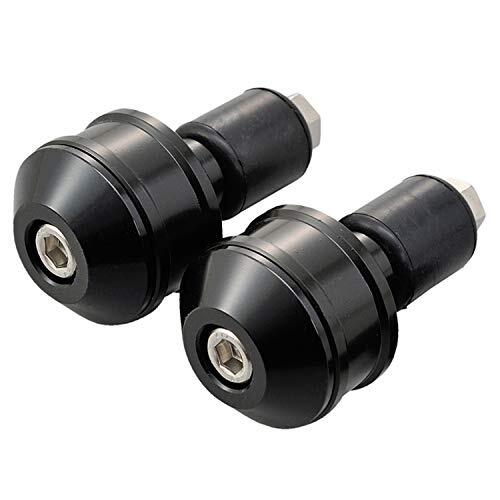 デイトナ アルミビレット バイク用 バーエンド 汎用 内径φ14-19 ヘビーウエイトバーエンド ハイディッシュ ブラック 72039_画像1