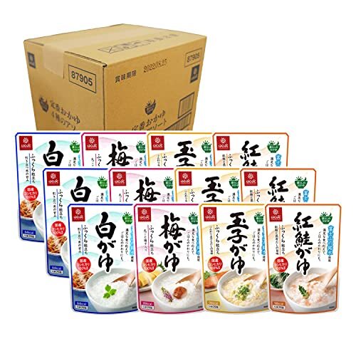 【在宅ワーク・非常食にも】はくばく 定番おかゆ4種のアソート 250g×12個_画像1