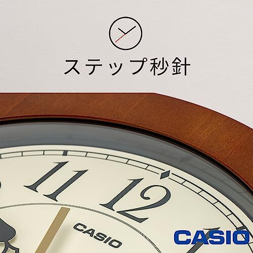 CASIO(カシオ) 掛け時計 壁掛け時計 ブラウン アナログ 木枠 木製 木目調 IQ-135-5JF_画像3