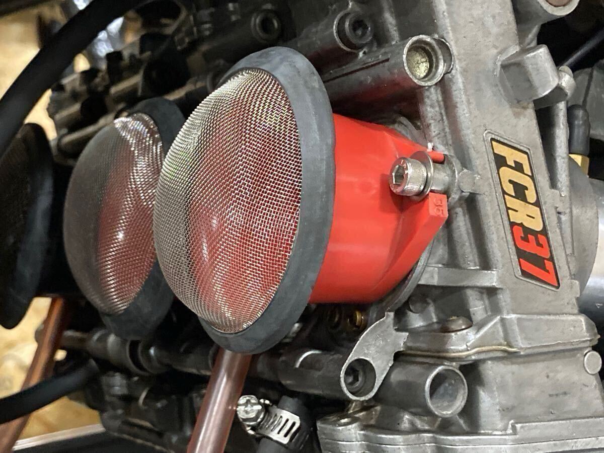 取付バンド付 ファンネルネット 4個セット 細目 ラウンド型 全国送料無料 ステンレス製 FCR TMR等 パワーフィルター 車検対策に_画像1