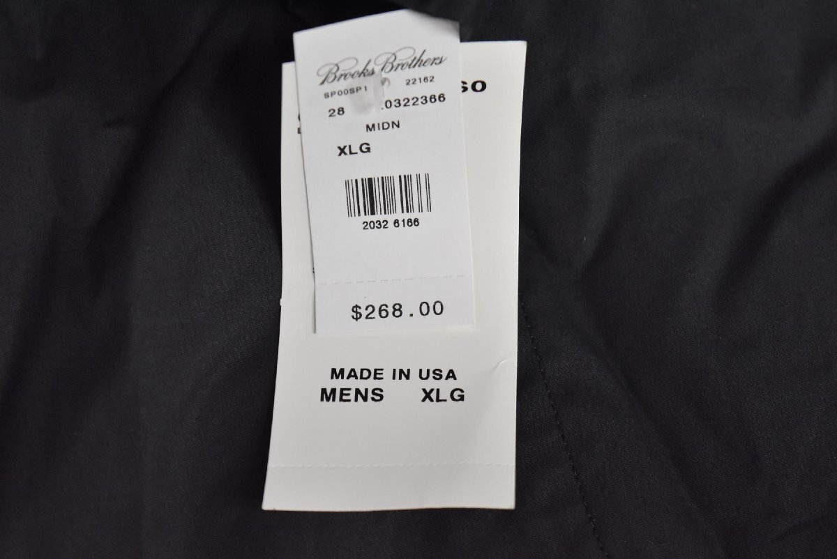 C-287 中古 未使用 ジャンク品 Brooks Brothers ブルックスブラザーズ ジャケット コート XLサイズ USA製 コットン ネイビー メンズ_画像8