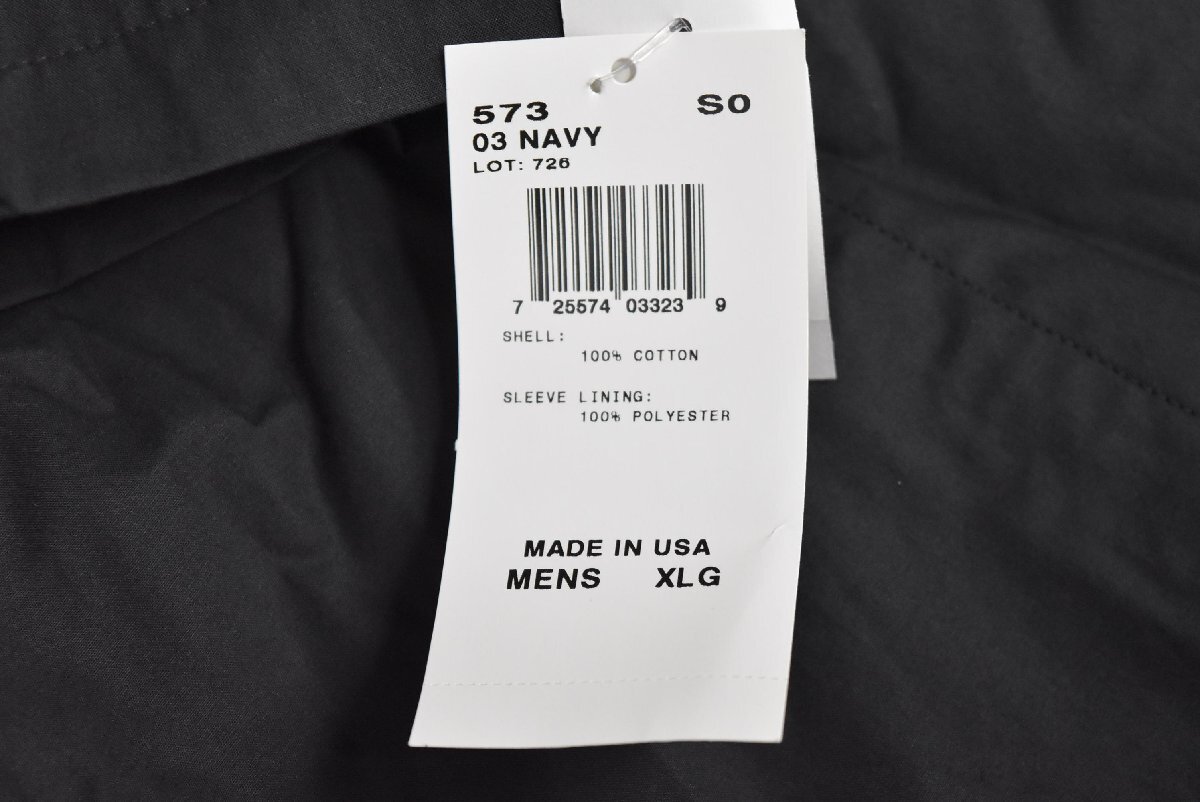 C-287 中古 未使用 ジャンク品 Brooks Brothers ブルックスブラザーズ ジャケット コート XLサイズ USA製 コットン ネイビー メンズ_画像9