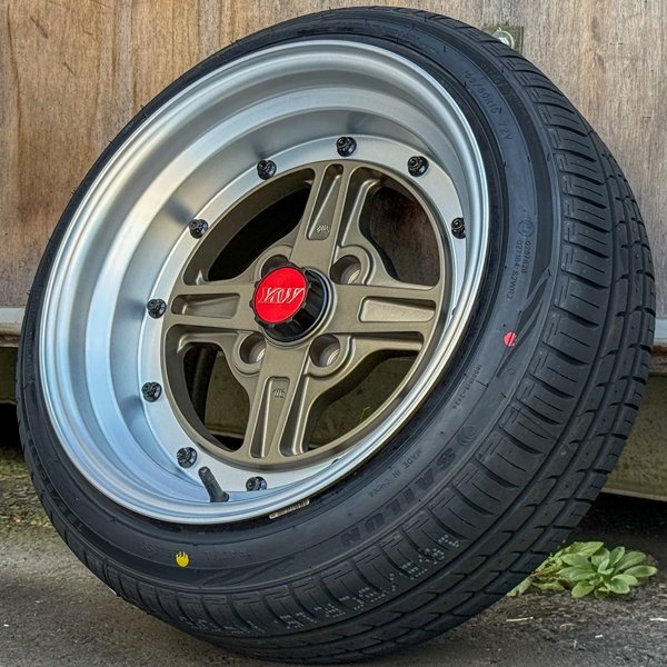新品 15インチ 8J ±0 PCD 100 114.3 4穴 タイヤホイール4本セット 165/50R15 165/55R15 軽 軽トラ 軽バン ローダウン車 旧車 深リム_画像4