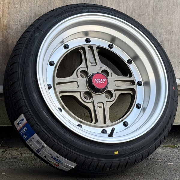 新品 15インチ 8J ±0 PCD 100 114.3 4穴 タイヤホイール4本セット 165/50R15 165/55R15 軽 軽トラ 軽バン ローダウン車 旧車 深リム_画像3