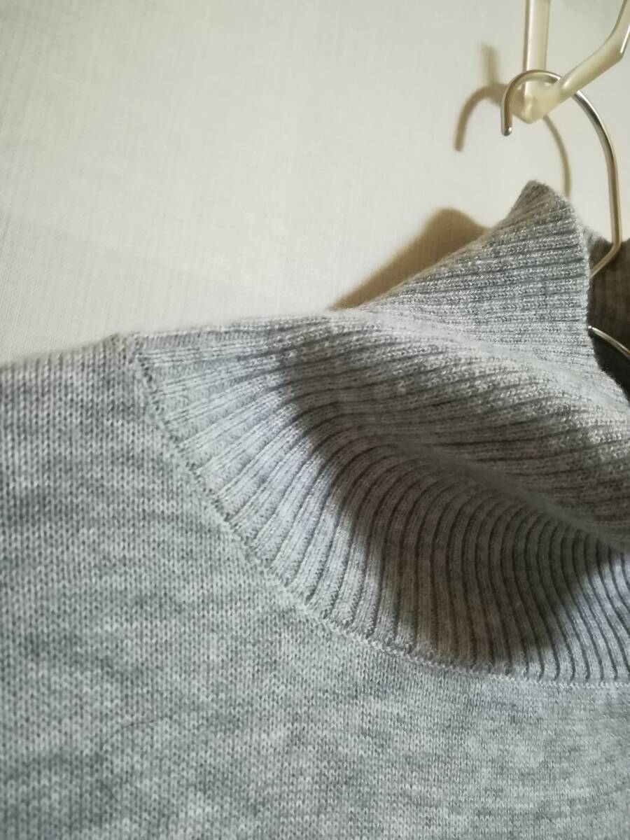 mizuiroind 23AW ハイネックボタンディテールプルオーバー グレー ウール_画像3