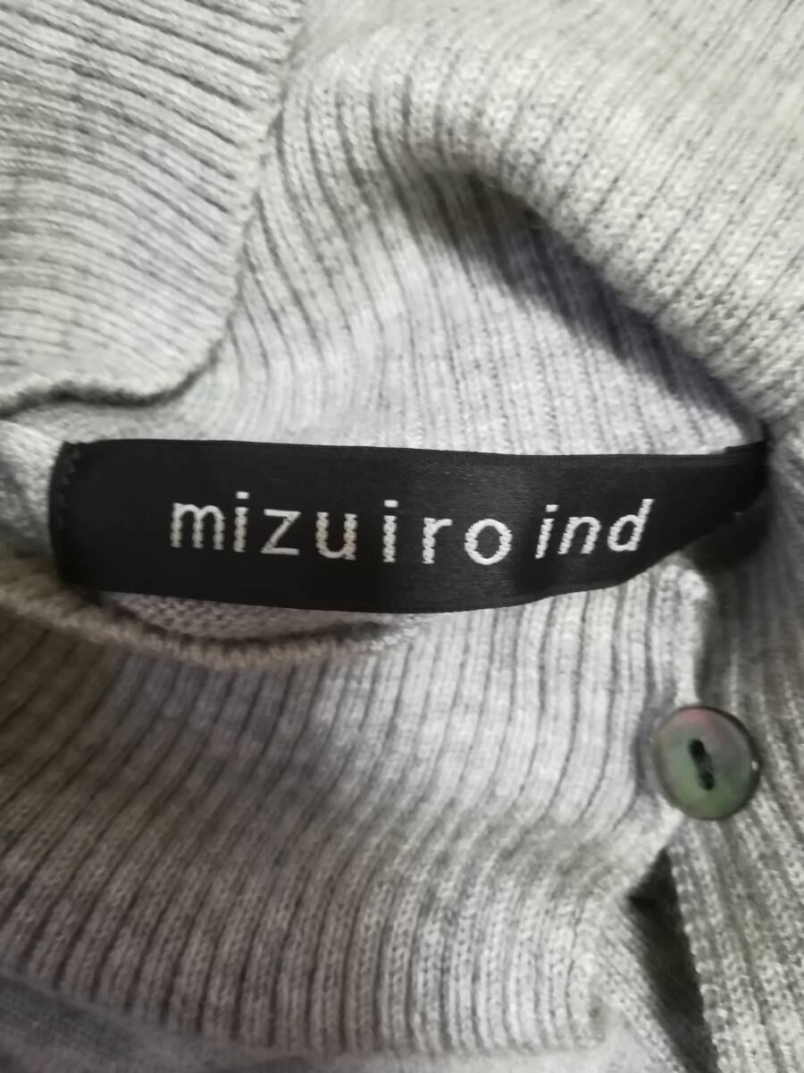mizuiroind 23AW ハイネックボタンディテールプルオーバー グレー ウール_画像9