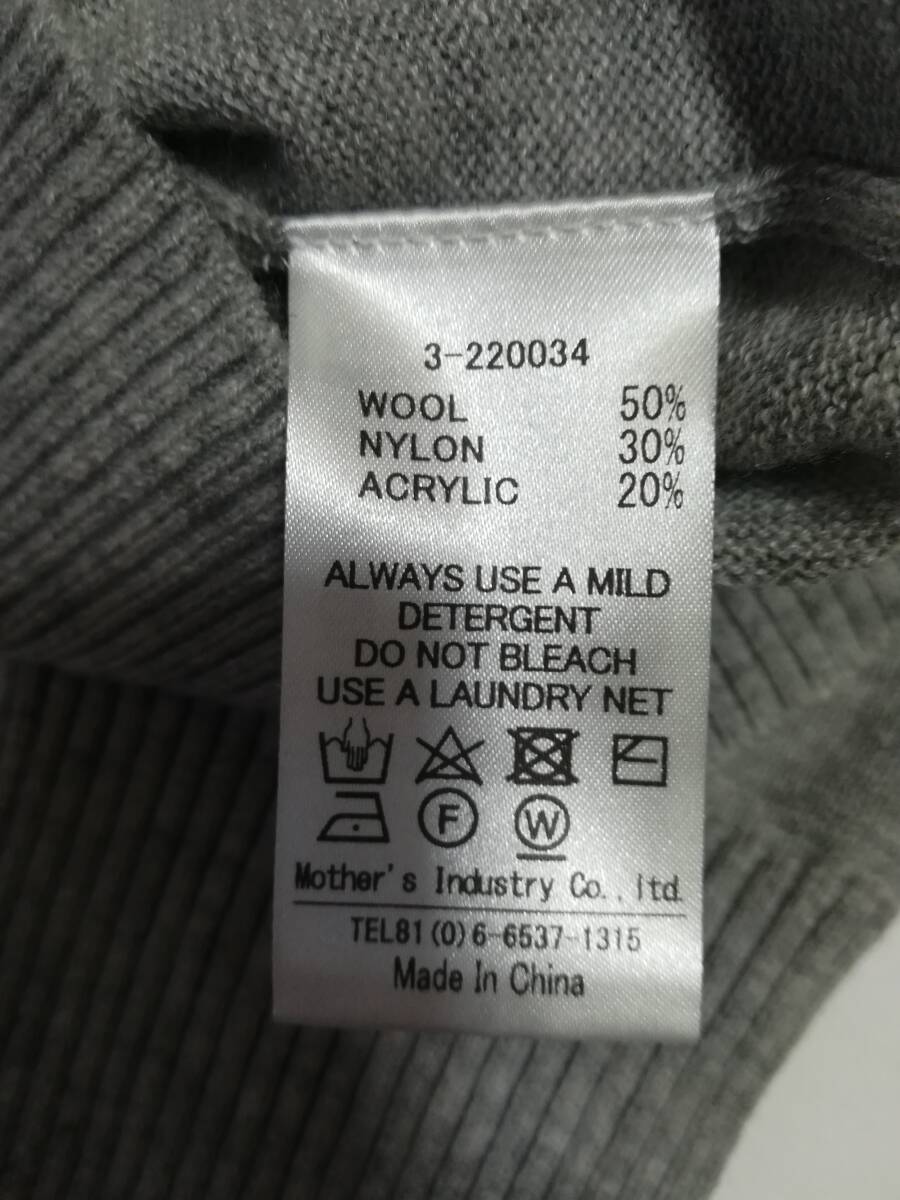 mizuiroind 23AW ハイネックボタンディテールプルオーバー グレー ウール_画像10