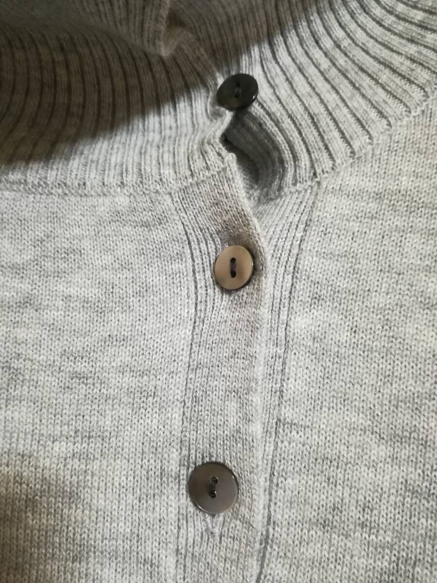 mizuiroind 23AW ハイネックボタンディテールプルオーバー グレー ウール_画像5
