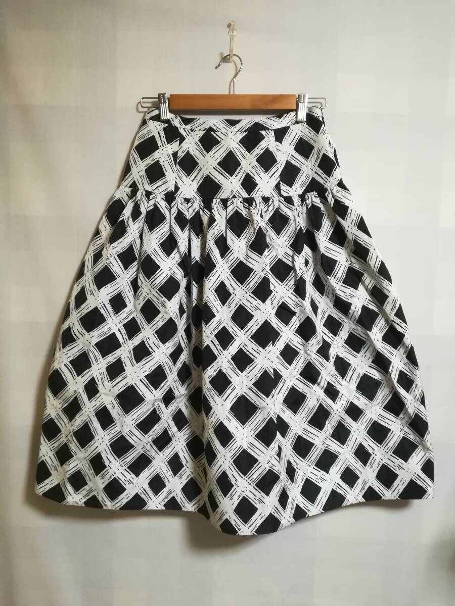 新品 ANAYI 岡部あゆみさん着用 チェックジャガードローギャザー スカート サイズ36_画像3