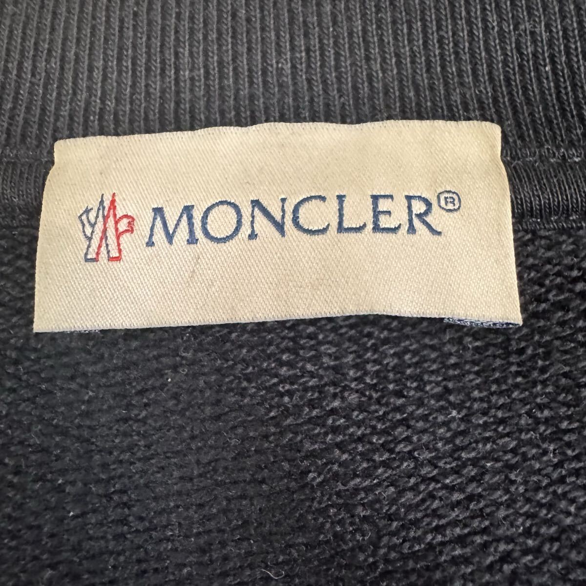 16『極美品・現行タグ』 MONCLER モンクレール メンズ オーバーサイズ スウェット トレーナー フロッキーロゴ ネイビー 3XL_画像5