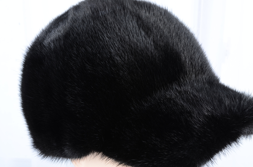 ★新品 限定★毛皮の宝石ミンクだ人気のキャップ 黒 ★男女兼用★毛皮ファー_画像4