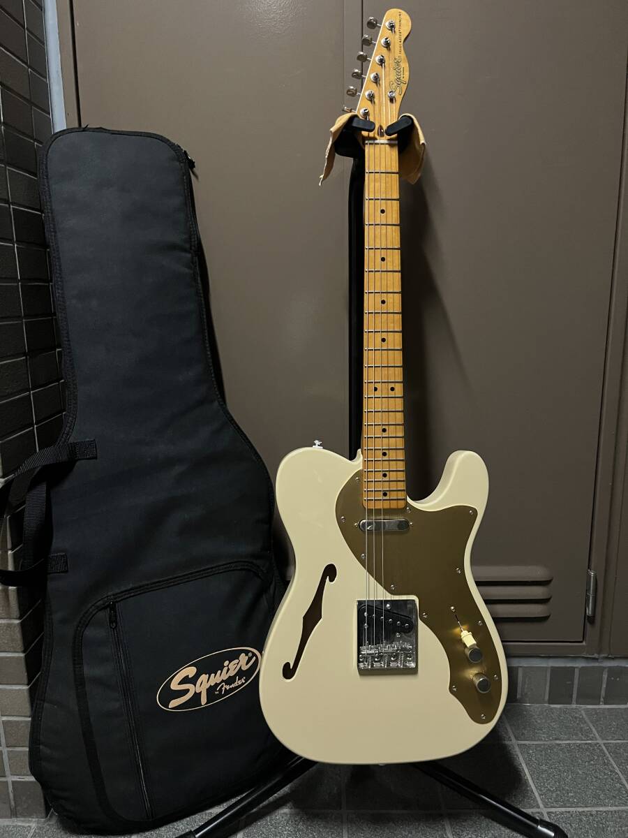 ☆中秋のギター魂⑤ Squier by Fender Classic Vibe 60s Telecaster Thinline Desert Sand 2022年製/シンライン アノダイズドピックガード_画像1