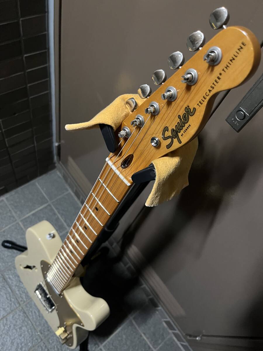 ☆中秋のギター魂⑤ Squier by Fender Classic Vibe 60s Telecaster Thinline Desert Sand 2022年製/シンライン アノダイズドピックガード_画像4