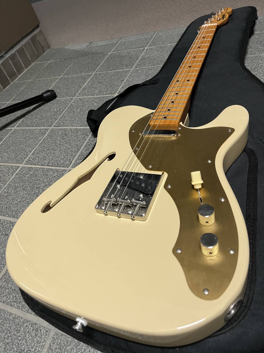 ☆中秋のギター魂⑤ Squier by Fender Classic Vibe 60s Telecaster Thinline Desert Sand 2022年製/シンライン アノダイズドピックガード_画像5