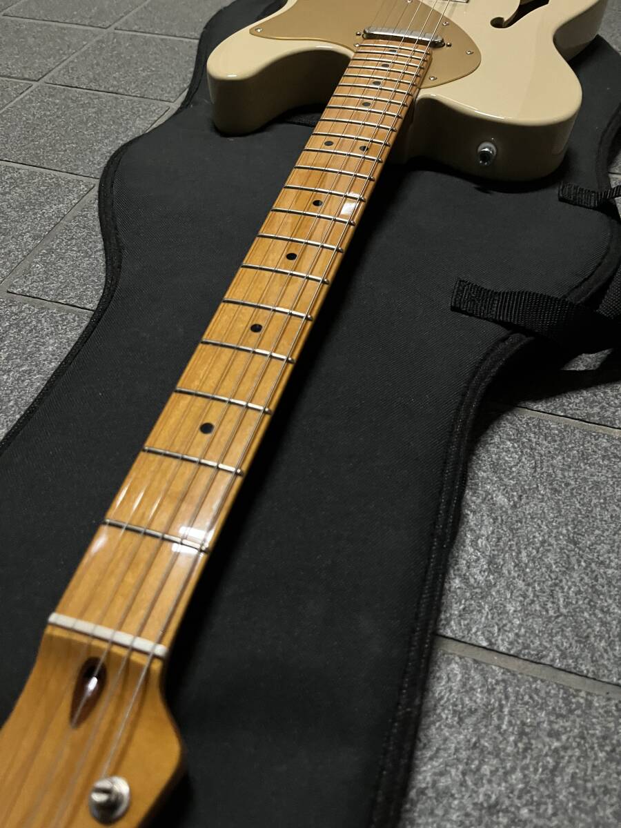 ☆中秋のギター魂⑤ Squier by Fender Classic Vibe 60s Telecaster Thinline Desert Sand 2022年製/シンライン アノダイズドピックガード_画像6