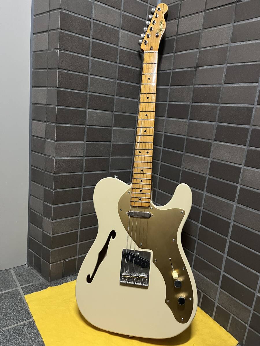 ☆中秋のギター魂⑤ Squier by Fender Classic Vibe 60s Telecaster Thinline Desert Sand 2022年製/シンライン アノダイズドピックガード_画像9