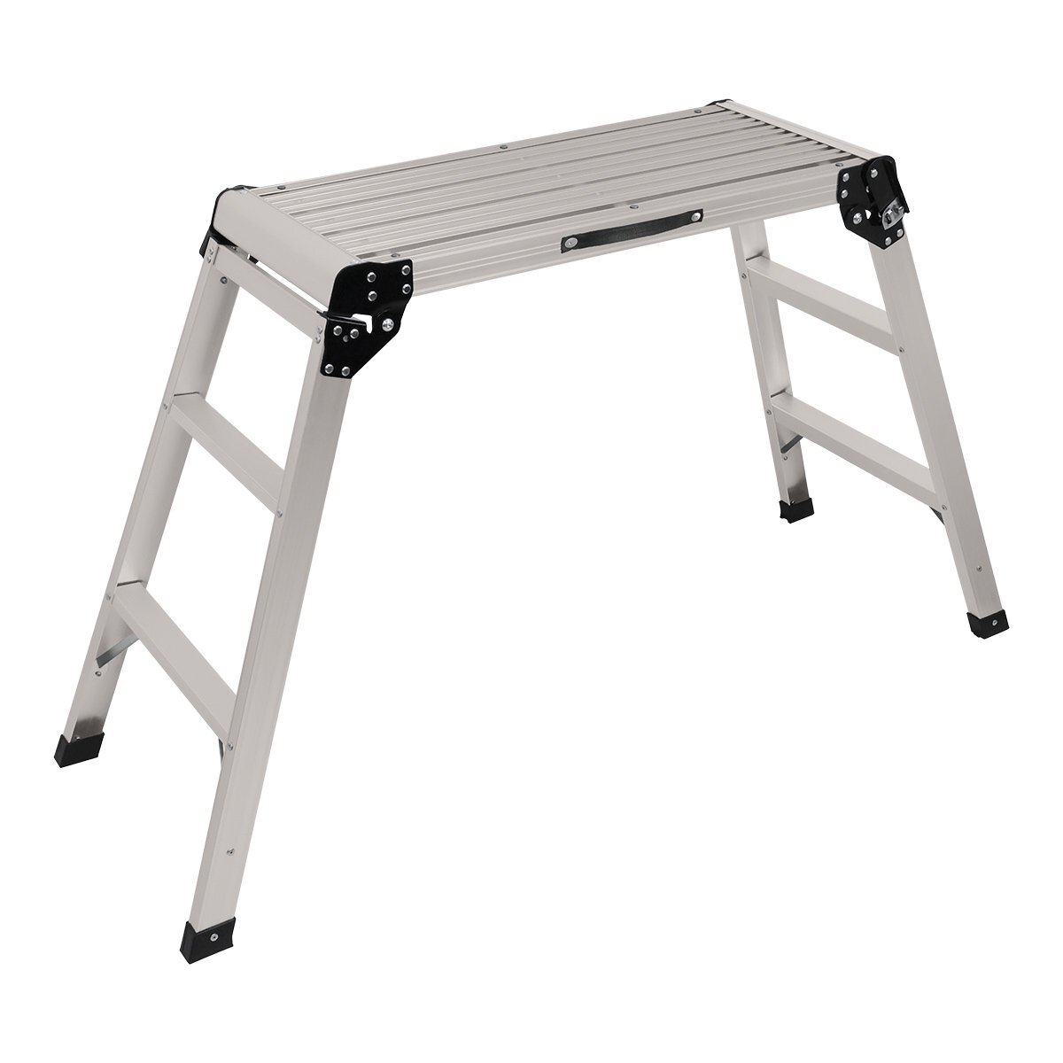 折りたたみ式 足場 アルミ製 踏み台 ステップ台 作業台 ラダー 耐荷重150kg 高さ75cm 軽量 安全ロック付 洗車に グレージュ_画像10