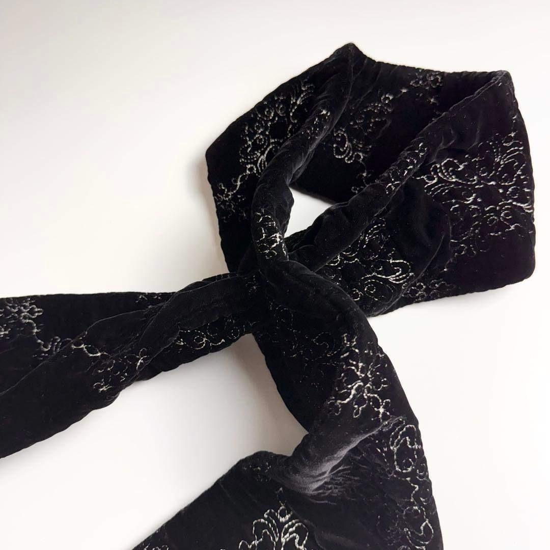 未使用 Tanaka Daisuke タナカダイスケ ベロア パラスタイル キルティング パフスカーフ 黒_画像6