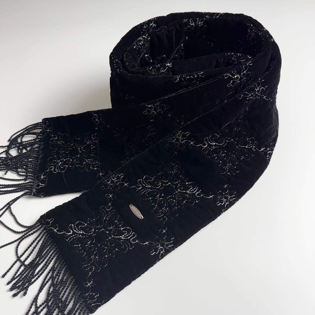 未使用 Tanaka Daisuke タナカダイスケ ベロア パラスタイル キルティング パフスカーフ 黒_画像1