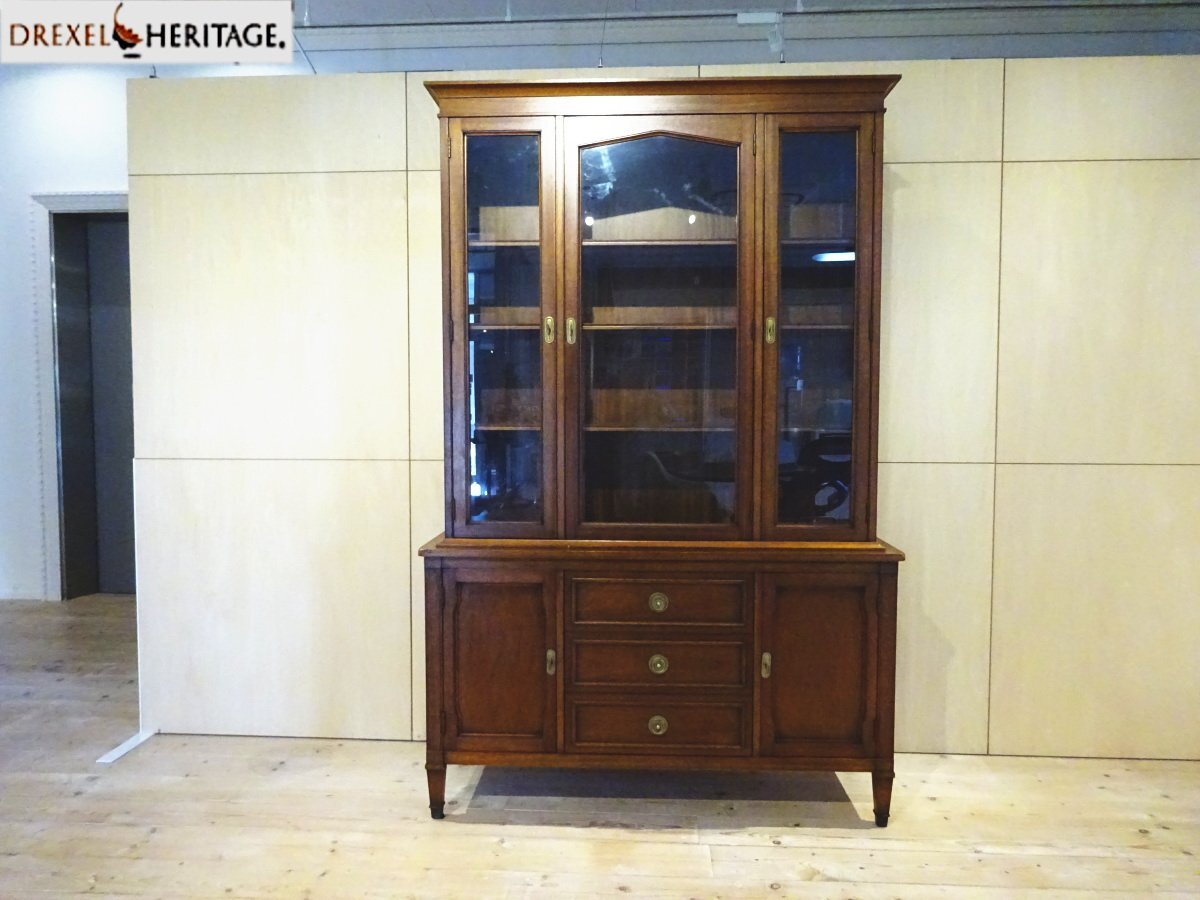 osk071027 【DREXEL HERITAGE/ドレクセル ヘリテイジ】 Triune トライユン China チャイナ 飾り棚・食器棚_画像1