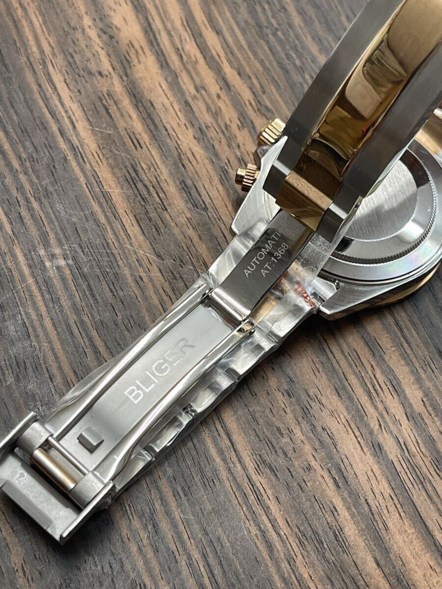 BLIGERクロノグラフ VK63ムーブメント シルバー/ゴールドコンビ_画像6