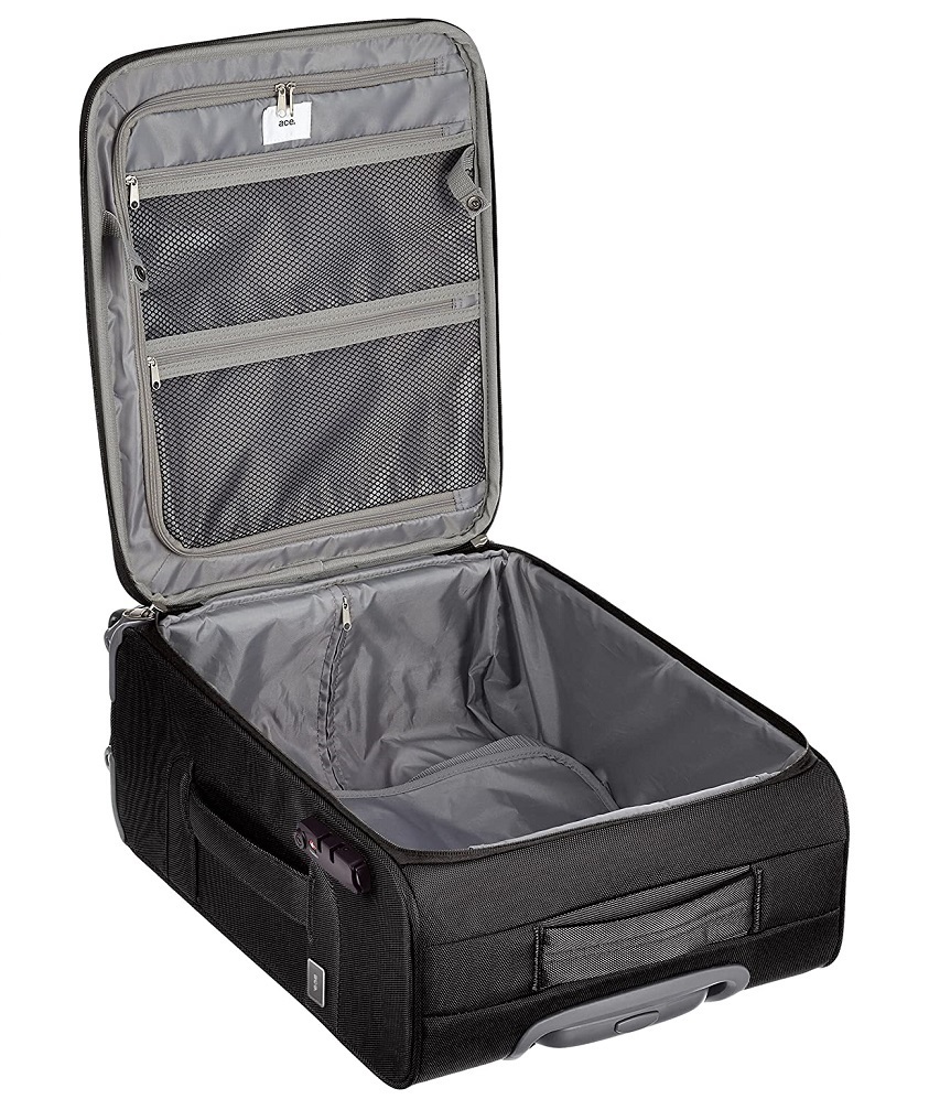 数量限定【現金値引 17％OFF】10年間保証■エース[ロックペイントSS]ソフト キャリー スーツケース31L ★ヘザーブラック※機内可■19,800円_画像5