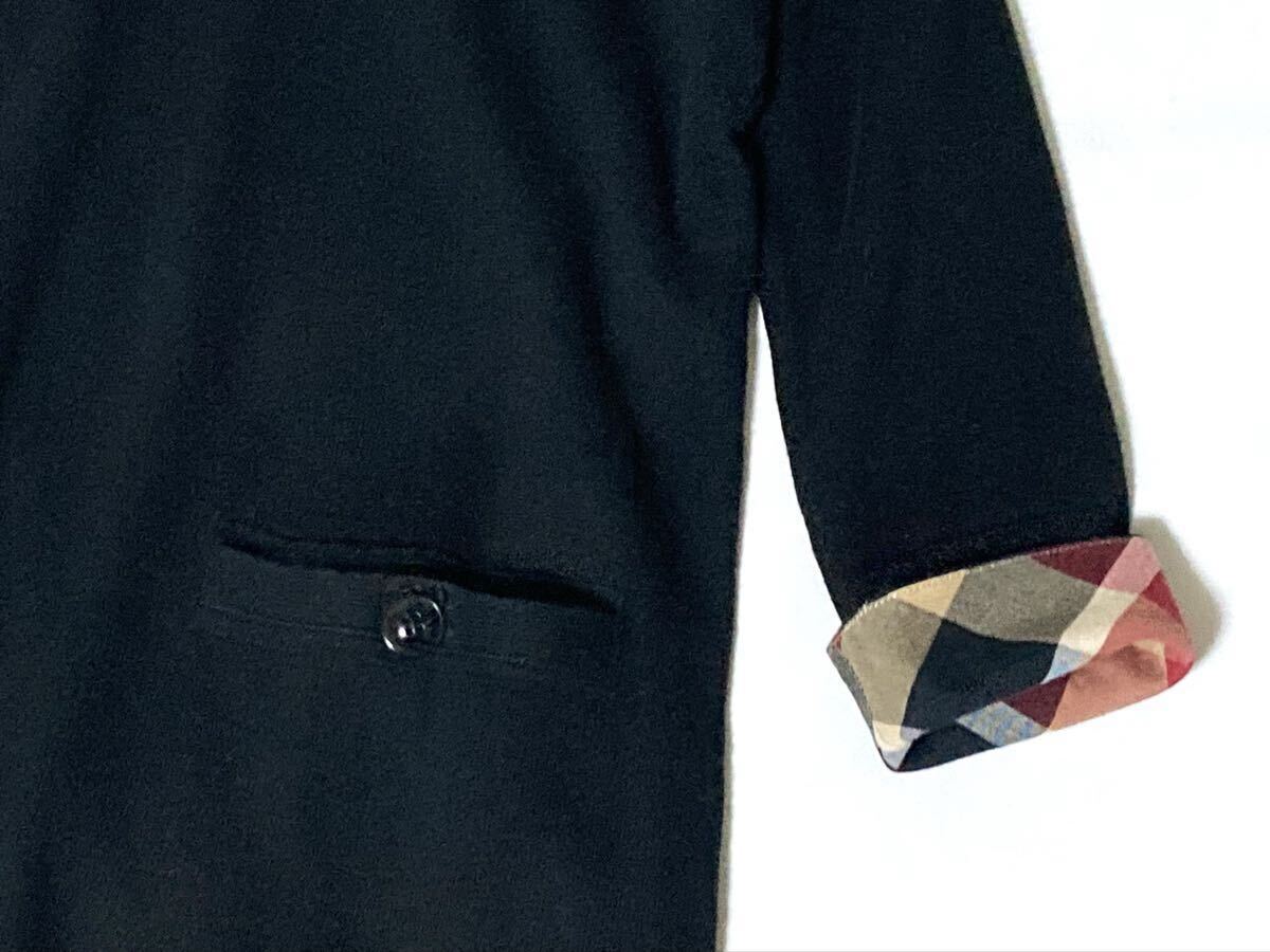 ブルーレーベルクレストブリッジ 折り返しチェックのお袖が可愛いVネックのニットワンピース 38 送料230円♪_画像6