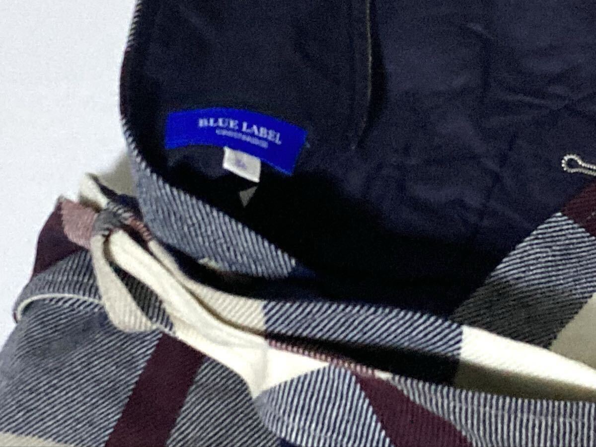 美品 ブルーレーベルクレストブリッジ ダブルボタンが可愛いノバチェックのジャンパースカート 36 送料230円♪_画像3