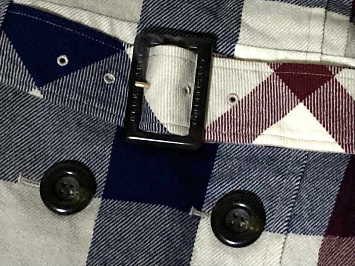 美品 ブルーレーベルクレストブリッジ ダブルボタンが可愛いノバチェックのジャンパースカート 36 送料230円♪_画像4