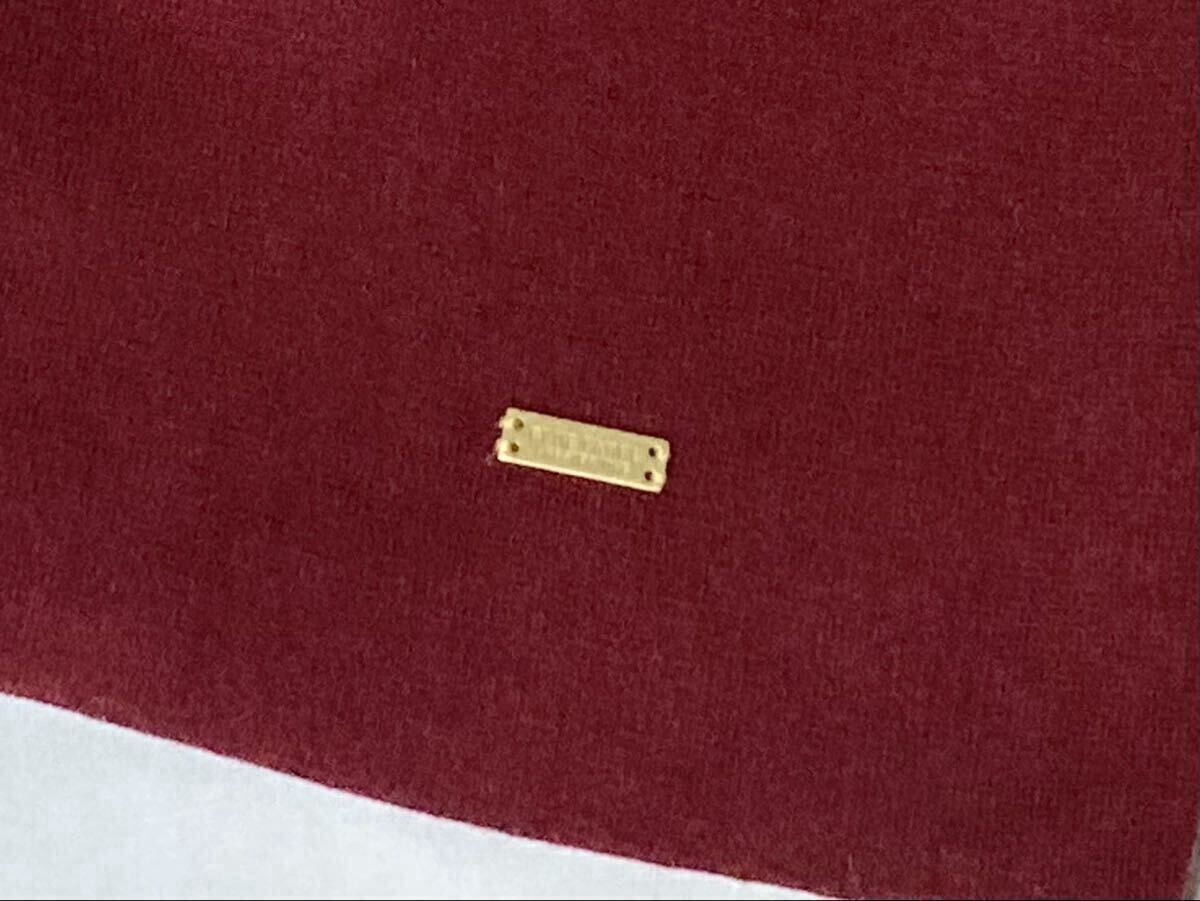 美品 BLUE LABEL CRESTBRIDGE チェックにベロアリボンの袖口が可愛いニットワンピース 38 送料230円♪_画像4